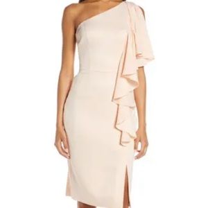 Vince Camuto
Satin Ruffle One Shoulder Dress